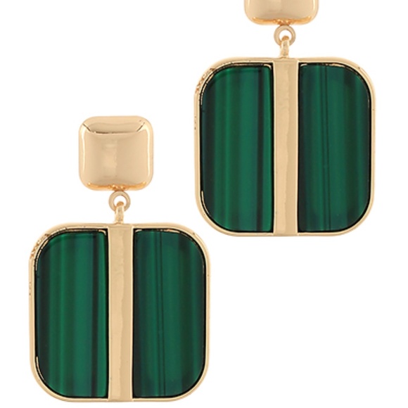 Square with Center Bar Earrings - Picture 1 of 4